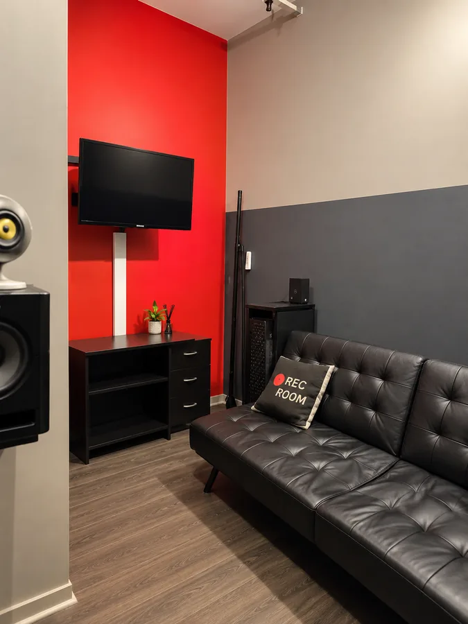 Coin détente avec TV et console